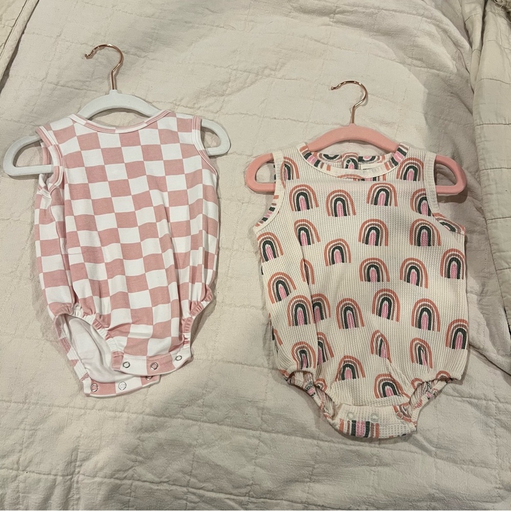 SIIX/SpearmintLove Onesies - checkerboard and rainbow